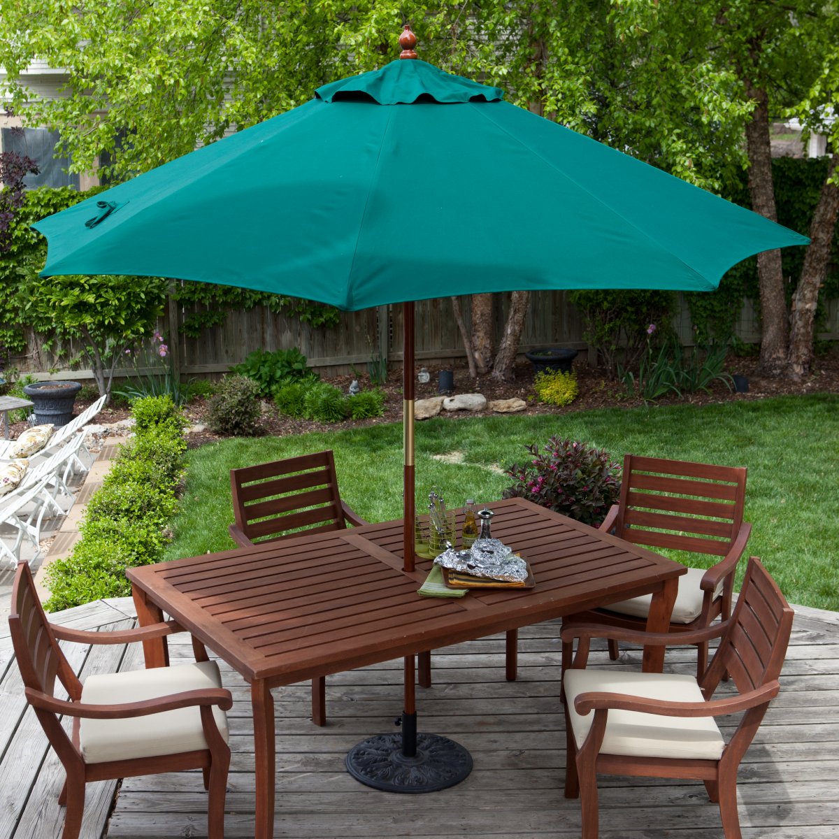Outdoor Patio Dining Table Top Options with Umbrella Holes