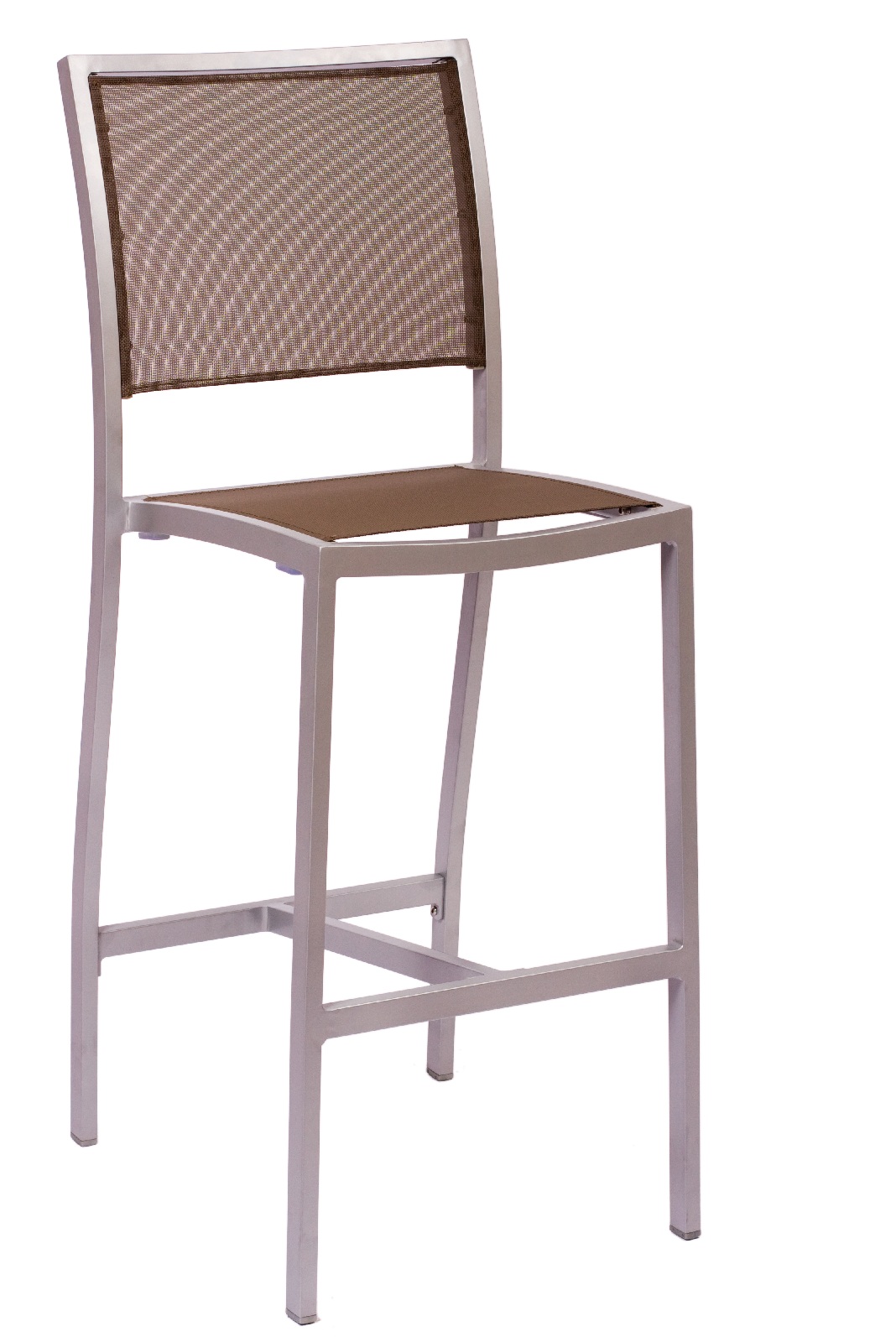 BFM Delray Side Barstool- Silver/Taupe /Aluminum & Batyline