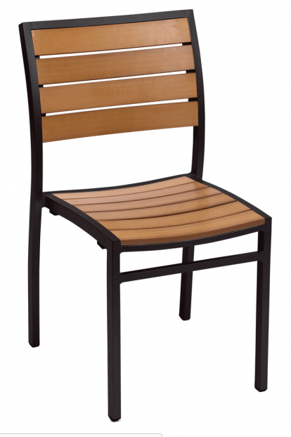 BFM Largo Side Chair Black Aluminum frame & Synthetic Teak