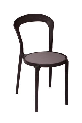BFM Malibu Outdoor Restaurant Chair Grey Textilene Black Frame