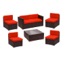 BFM Aruba 7-Piece Synthetic Wicker Sofa Set with Cushions