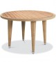 Asbury Round Synthetic Teak Dining Table w/Woven Legs-GAR