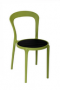 BFM Malibu Outdoor Restaurant Chair Black Textilene Olive Frame
