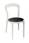 BFM Malibu Outdoor Restaurant Chair Grey Textilene White Frame
