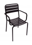 BFM Vista Stacking Aluminum Arm Chair Black
