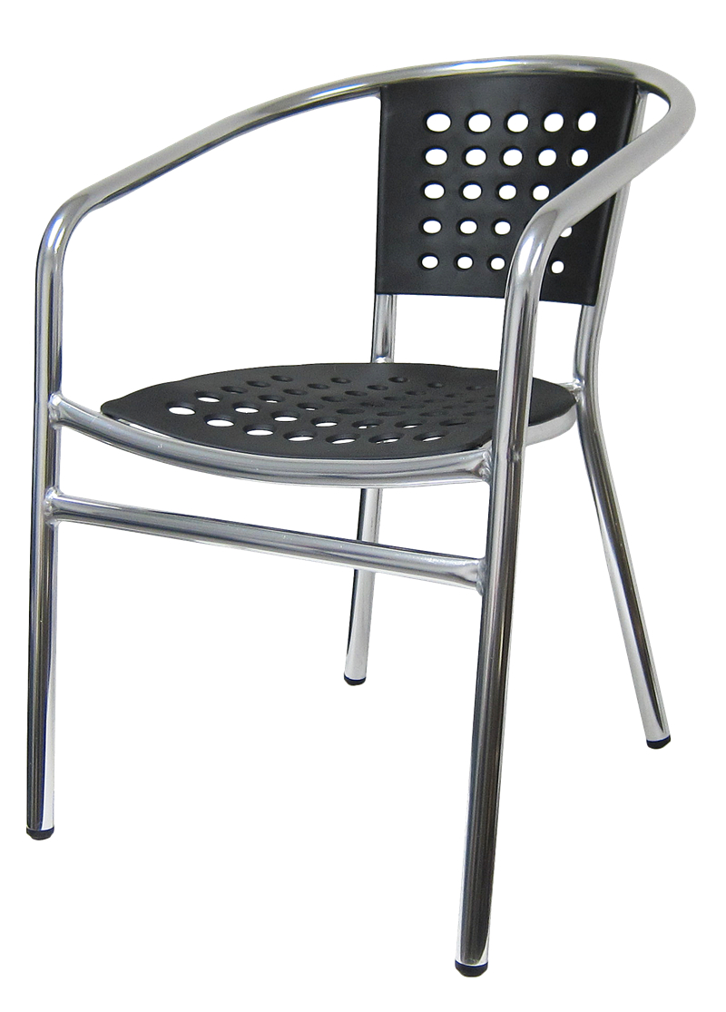 aluminum outdoor retaurant poly resin plastic arm chair 3