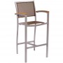 BFM Delray Arm Bar Stool in Taupe and Silver
