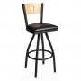 BFM Darby Circle Wood Back Indoor Restaurant Barstool