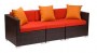3-Piece Synthetic Wicker Sofa set WITH CUSHIONS