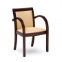 Commercial Upholstered Wood Chair with Curved Arms