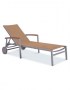 GAR Bayhead Synthetic Teak Sun Lounger with Arms and Wheels