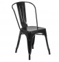 FF-Black Metal Indoor-Outdoor Restaurant Chair