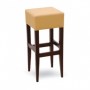 Commercial Square Wood Bar Stool w/ Upholstered Seat
