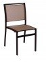 BFM Delray Side Chair- Black/Taupe / Aluminum & Batyline