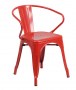 FF-Red Metal Indoor-Outdoor Restaurant Armchair