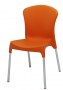 BFM Lola Side Chair- Aluminum legs & Resin Orange
