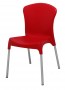 BFM Lola Side Chair- Aluminum legs & Resin Red