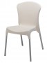 BFM Lola Side Chair- Aluminum legs & Resin Cream