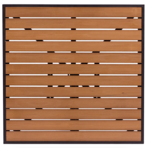 24" Square Synthetic Teak Table Top Black