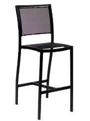 BFM Delray Side Barstool Black/Black /Aluminum & Batyline