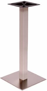 BFM Elite 18" Square Table Base Stainless Steel Bar Height