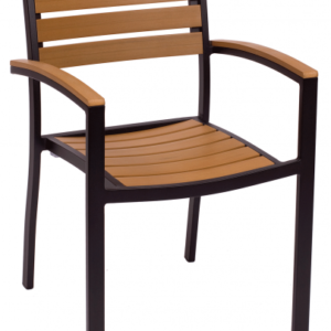 BFM Largo Armchair Black Aluminum Frame & Synthetic teak