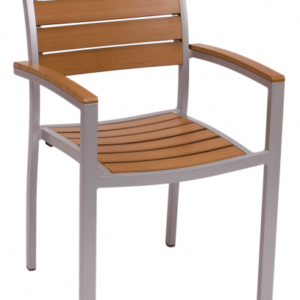 BFM Largo Armchair Silver Aluminum frame & Synthetic Teak