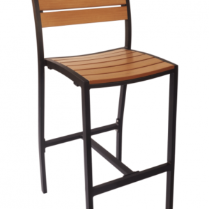 BFM Largo Side Barstool Black /Aluminum frame& Synthetic Teak