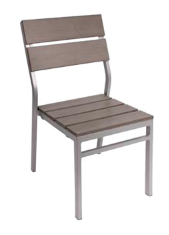 Seaside Synthetic Teak Gray Side Chair