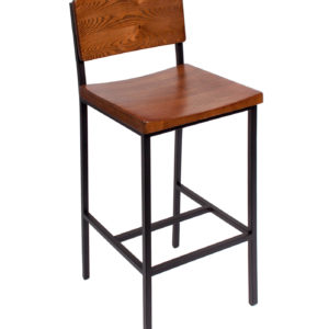 BFM Memphis Barstool Grade 7 Vinyl Seat Autumn Ash Wooden Back and Seat
