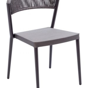 Florida Seating Powder Coated Aluminum Frame / Textilene Seat / Polypropylene Rope Back Anthracite Sidechair