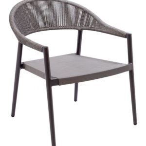 Florida Seating Powder Coated Aluminum Frame / Textilene Seat / Polypropylene Rope Back Anthracite Armchair
