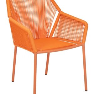 Florida Seating Citrus Aruba Powder Coated Aluminum Frame with UV Resistant Round Wicker Armchair