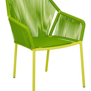 Florida Seating Green Aruba Powder Coated Aluminum Frame with UV Resistant Round Wicker Armchair