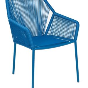 Florida Seating Royal Blue Aruba Powder Coated Aluminum Frame with UV Resistant Round Wicker Armchair 