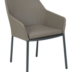 Florida Seating Taupe UV Resistant PE Weave and Back Aluminum Frame Armchair