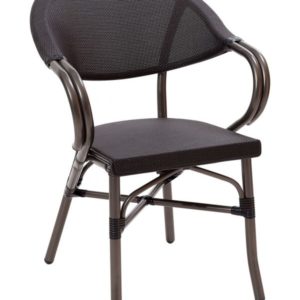 Florida Seating Charcoal Black Powder Coated Aluminum Frame with Textilene Seat Bar-stool