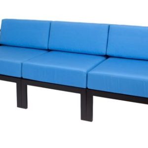 Belmar Aluminum Outdoor Commercial Sofa, Black Frame