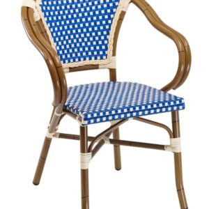 Florida Seating Blue Hand Painted Aluminum Frame with PE Weave Armchair