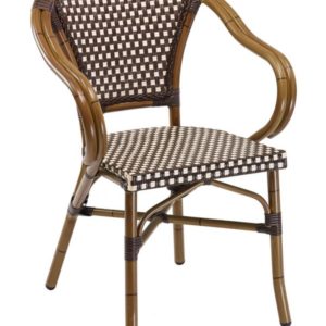 Florida Seating Chocolate Hand Painted Aluminum Frame with PE Weave Armchair