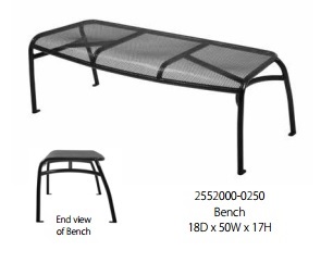 Plantation Prestige Charcoal Topeka Commercial Steel Outdoor Bench (closeout)