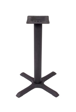 BFM Stamped Steel - 30" x 30" Cross Base - Bar Height Sand Black Finish 3" Column