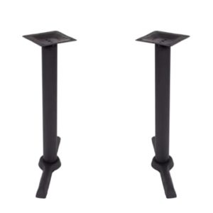 BFM Stamped Steel - 22" End Base - Bar Height Sand Black Finish 3" Column