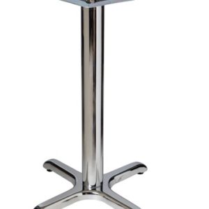BFM Stamped Chrome - 22" x 22" Cross Base Bar Height 3" Column