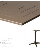 BFM Hampton 36" x 36" Bar Height Table Bronze Powder Coat