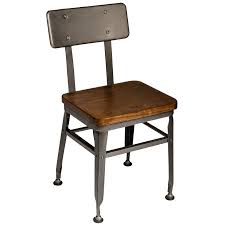 BFM Lincoln Side Chair, COM Vinyl Seat & Clear Coat Metal Back - Steel Frame - Clear Coat Finish