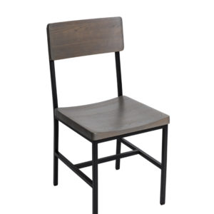 BFM Memphis Side Chair, Grade 3 Vinyl Seat, Gray Ash Back - Steel Frame - Rustic Finish