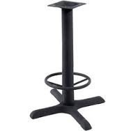 BFM Stamped Steel - 30" x 30" Cross Base - Bar Height  Sand Black Finish 3" Column with Foot Ring