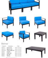 BFM Belmar Black Left Arm End Sofa Sectional w/Cushions