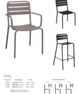 BFM Vista Earth Aluminum Stacking Arm Chair